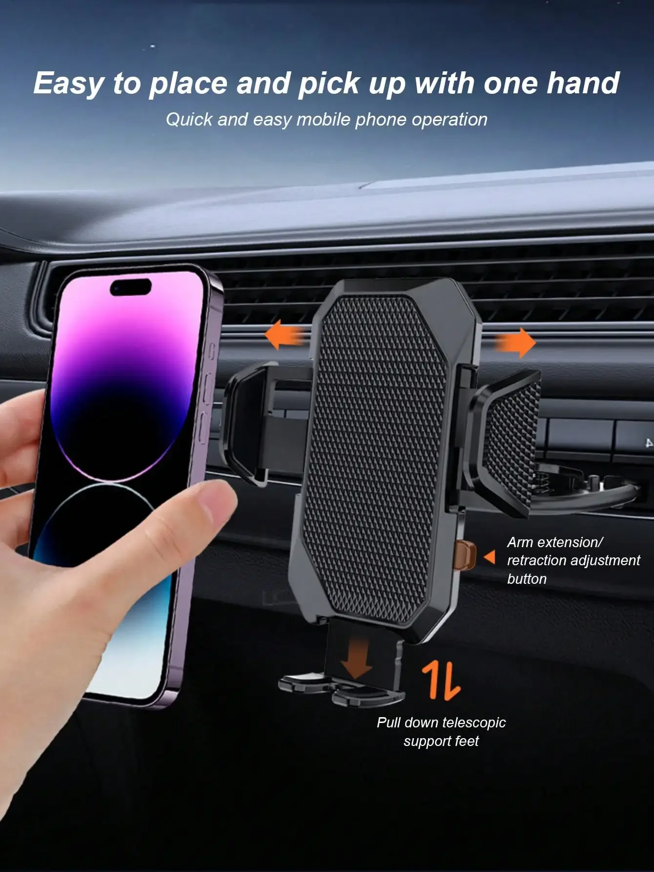 Universal CD Slot Car Phone Holder 360 Rotation Auto Locking Non Slip Mount No Drill Phone Stand for 4.0-6.7 Inch Phones