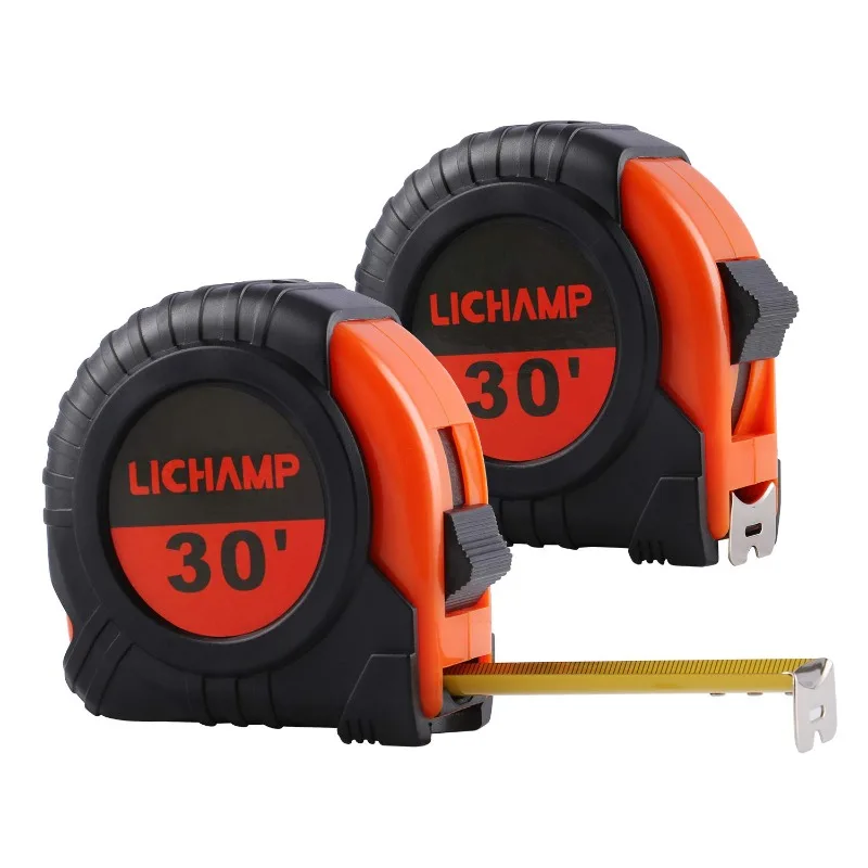 

LICHAMP Tape Measure 30-Foot, 2 Pack Bulk Easy Read Measuring Tape Retractable Metric/Fractional, Measurement Tapes 29.5FT/9M by