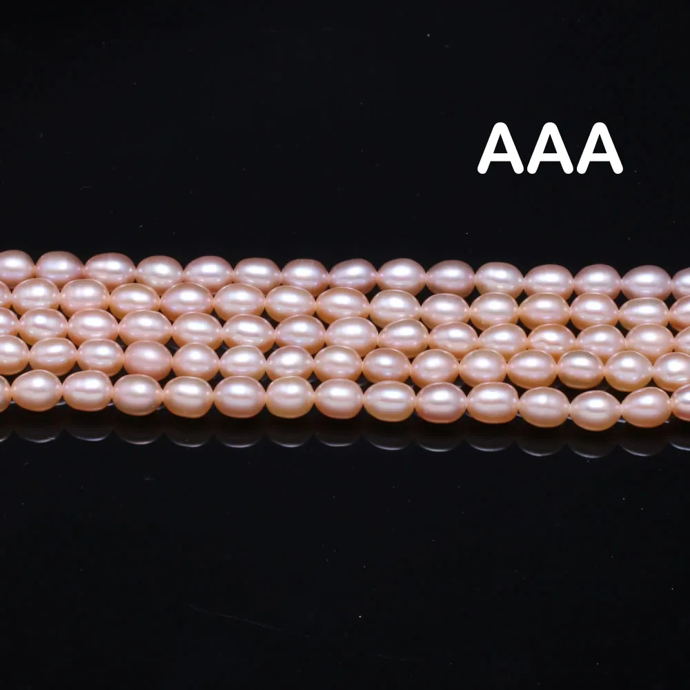 AAA 100% Natural Freshwater Pearl High Quality Rice shaped Pearl White Purple Pink Jewelry DIY Necklace Earrings Accessories