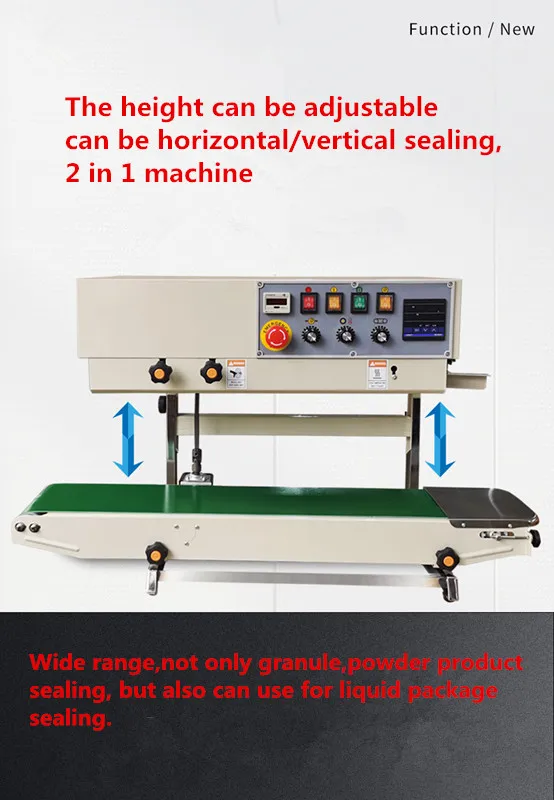 Elétrica Impulsionada Tipo Máquina contínua Vertical Banda Sealer, Novo