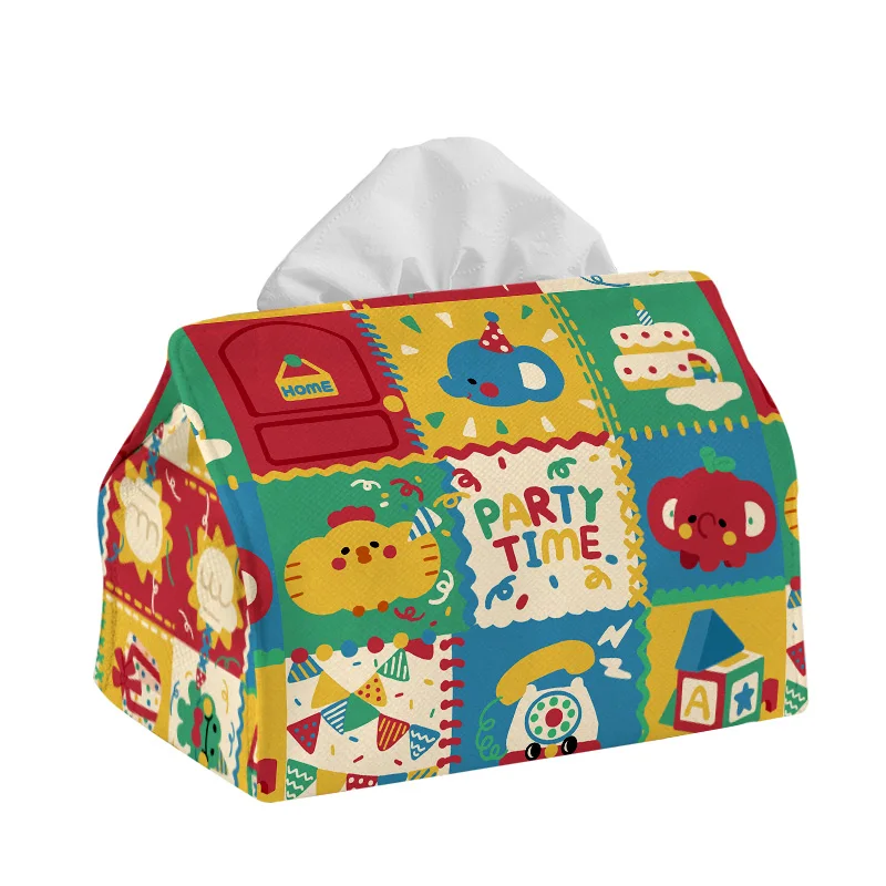 Hand Drawn Oil Painting Art Retro Tissue Box, Living Room Paper Box, Coffee Table, Dining Table Decoration Artistic Tissue Cover