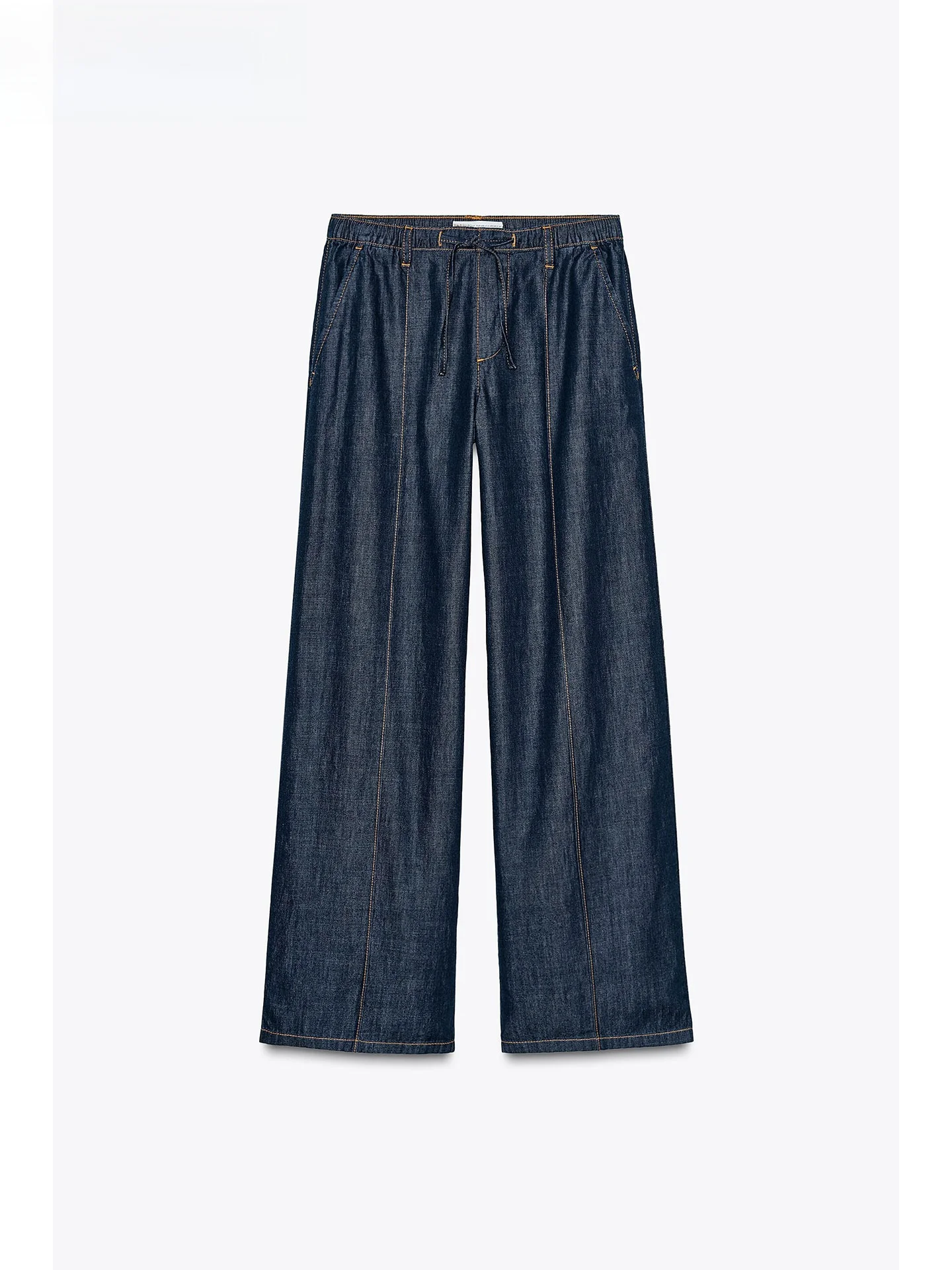 

ZAPRHA 2025 New High Waist Wide Leg Comfortable Drapey Running Jeans Women's Loose Fit Casual Blue Denim Trousers