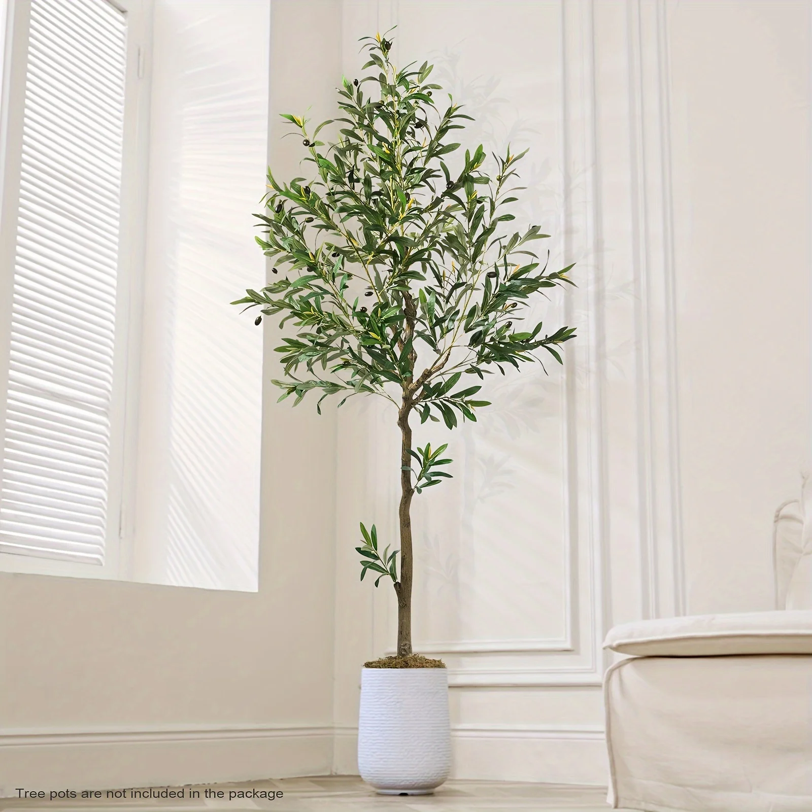

Indoor Artificial Olive Trees Available in Heights of 5FT, 6FT, 7FT, And 8FT, Perfect for Decorating Your Home, Office, Living R