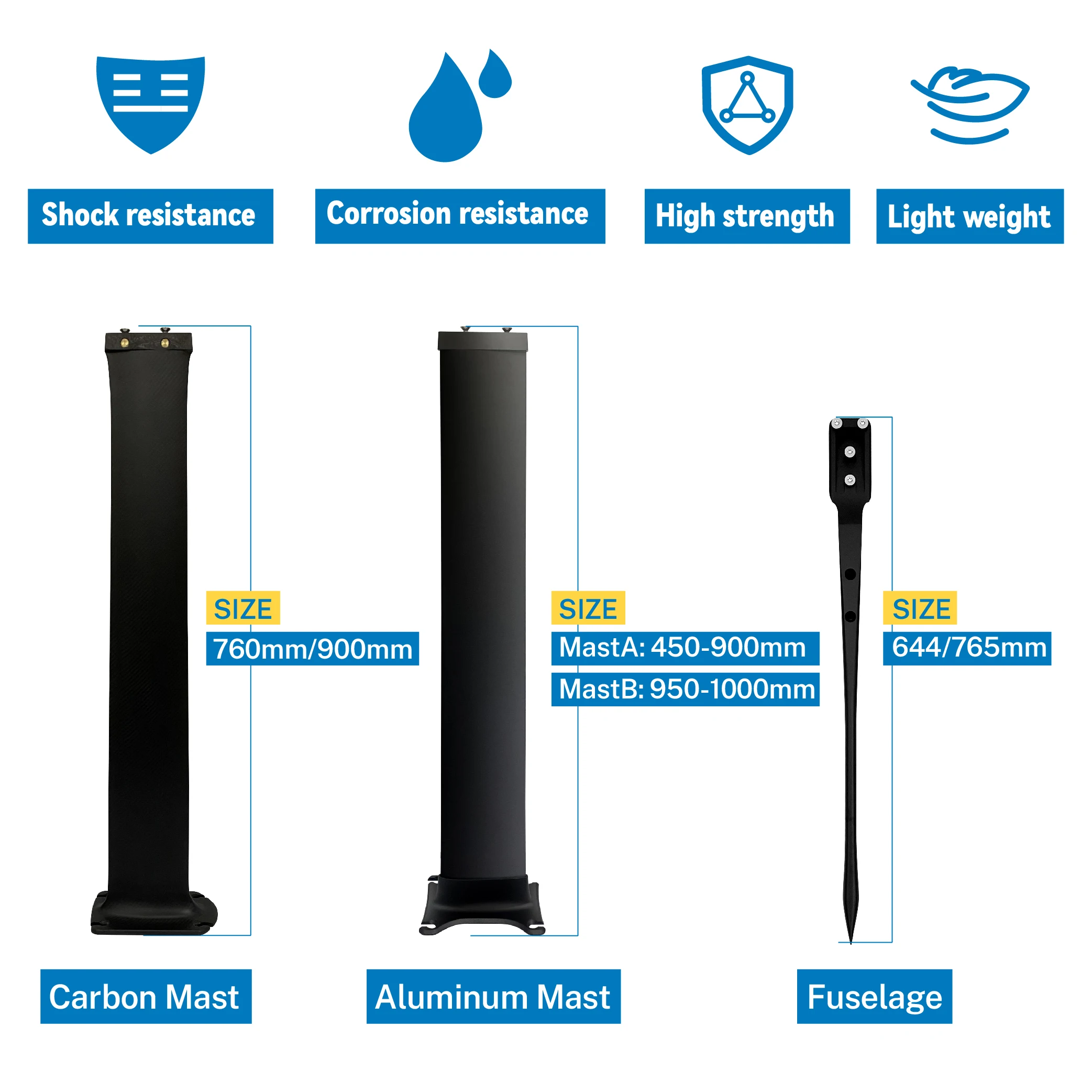 2025 High-Performance Carbon Fiber Hydrofoil SUP Paddle Board 999 OEM Mast Wing for Ocean Waters Surfing Water Foil Pump