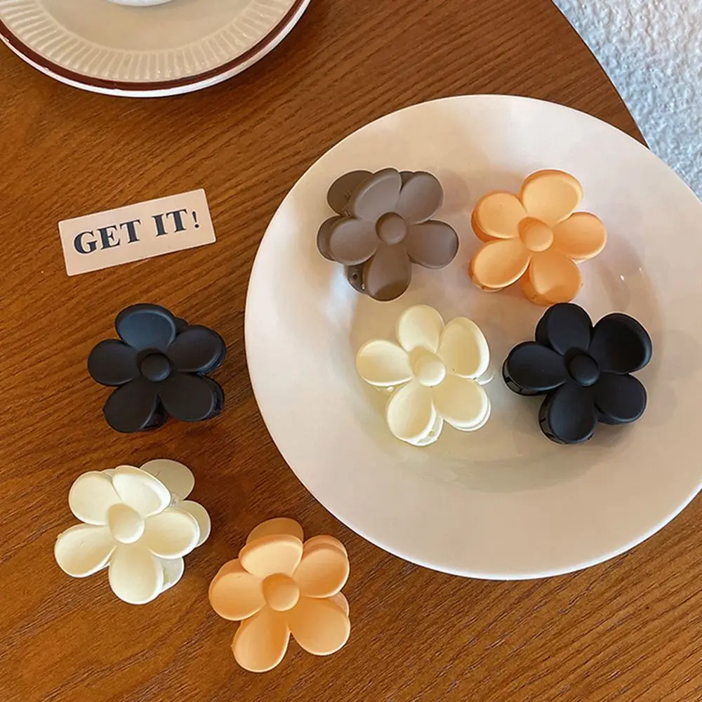 Geometric Children Plastic Matte Temperament Flower Hair Claw Korean Style Hair Clip Women Hair Accessories Ponytail Holder