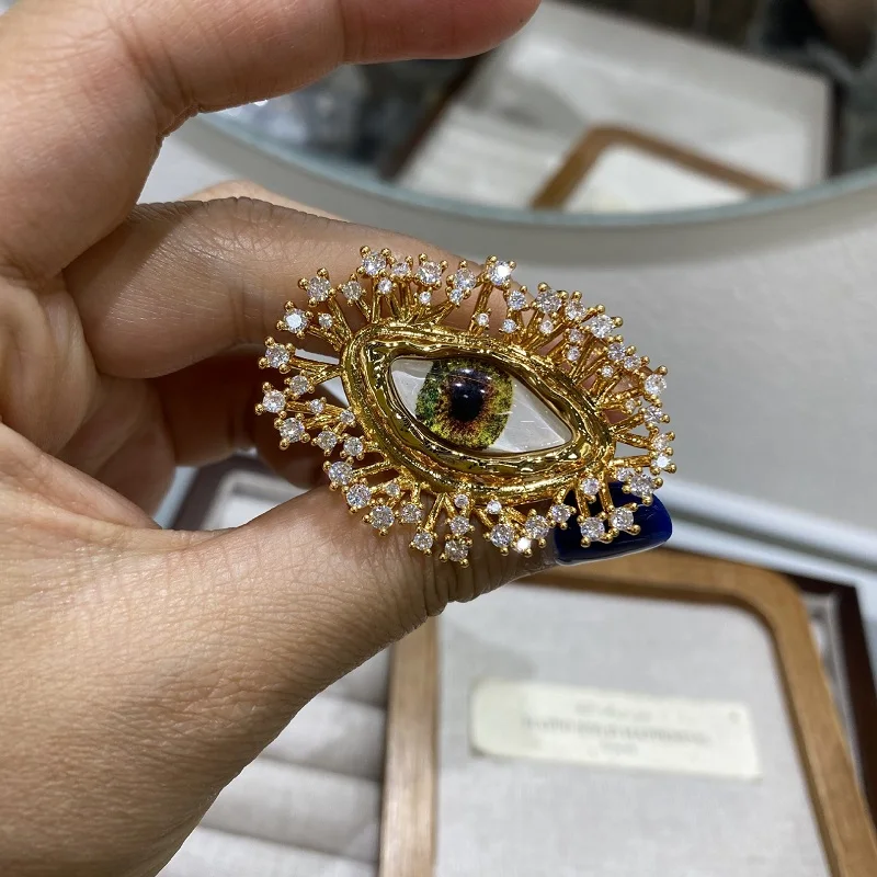 Golden Devil's Eye Ring Women Girls Product Fashion Jewelry Hot Sale Party Gift 2026 New Style