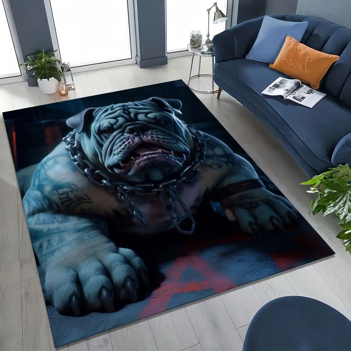 

27 Style French Bulldogs Pit Bull Dogs Rug for Bedroom Living Room Sofa Home Doormat Decor, Large Kids Play Non-slip Floor Mat