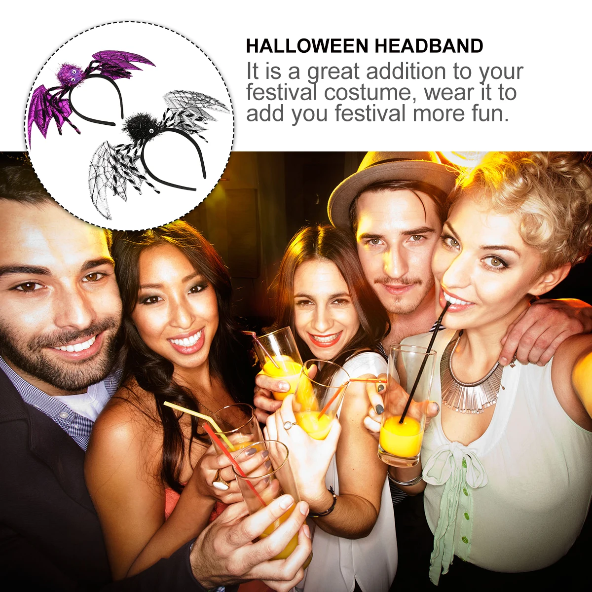 

Halloween Decorations Bat Wings Headband Hair Accessories for Girls Demon Cosplay