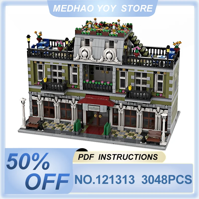 

New MOC-121313 Parisian Garden Hotel Compatible 10243 Modular Buidling Blocks Bricks Educational Puzzle Toys Christmas Gifts Kid