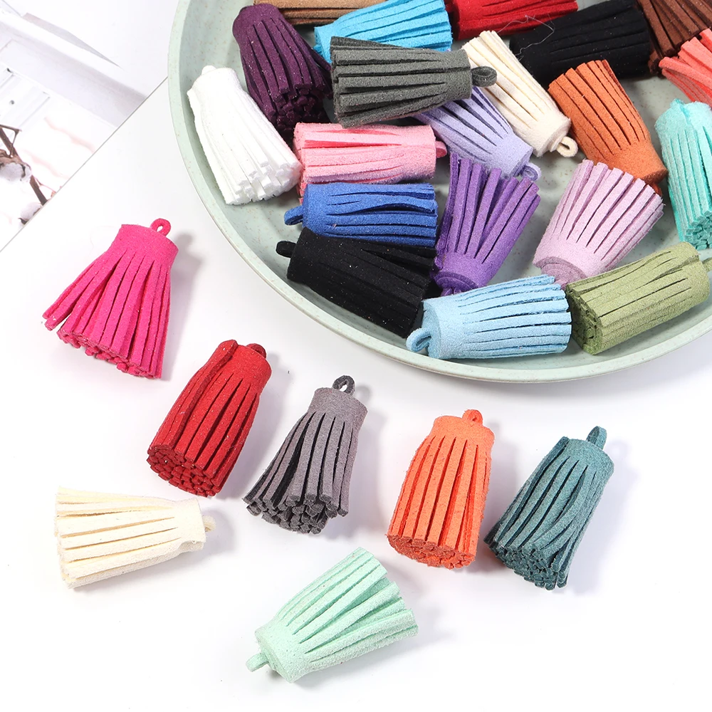 10 قطعة/الوحدة الملونة الكورية الجلد المدبوغ شرابات قلادة لصنع المجوهرات المفاتيح الملابس الأحذية الديكور الحرفية صنع الملحقات #6