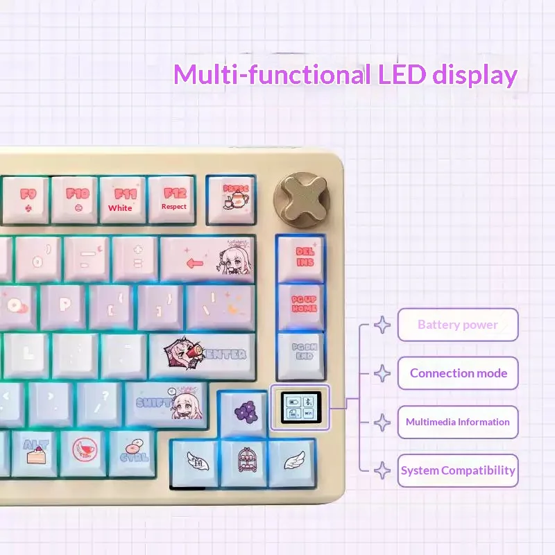 CHERRY PIXIU75 Tri-Mode Wireless Mechanical Keyboard × Blue Archive Misono Mika 