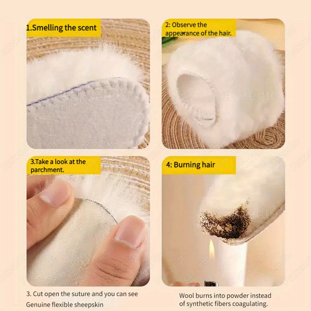 2 Pairs Genuine Thick Sheepskin Fleece Insoles for Shoes Woman Man Winter Feet Warm Insole Premium Fluffy Wool Shoe Soles