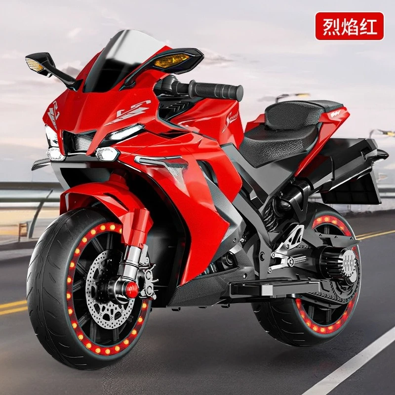 دراجة نارية كهربائية كبيرة للأطفال بعمر 3-8 سنوات يمكن أن تكون مقعدًا للبالغين بعجلتين R7 للأولاد والبنات عربة شحن