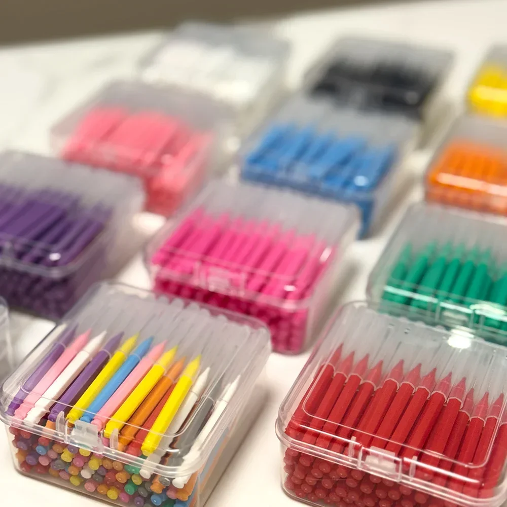 New 80Pcs/Box I-type push pull interdental brush 0.6-1.5Mm Cleaning Between Teeth Oral Care Orthodontic I Shape Tooth Floss