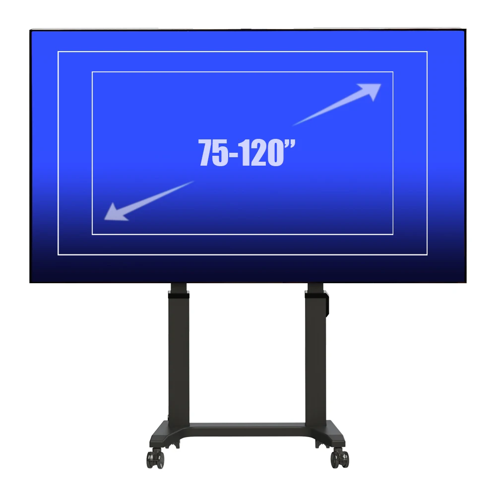 Motorized TV Floor Stand with Remote Control - Adjustable Height & Tilt for Flat Screen TVs - Universal Home Theater Mount view 6