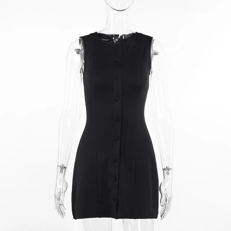 Cross border Spring 2024 New Slim Fit Sleeveless Short Skirt European And American Style Tank Top Basic Dress YJ24078DGO