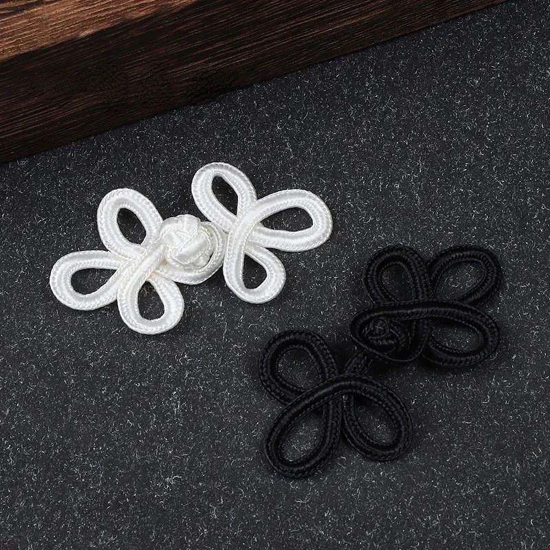 10pcs New Fashion Nylon Three-leaf Disc Buckle Ancient Style Cheongsam Hanfu Hand-woven Buttons Chinese Retro Buttons