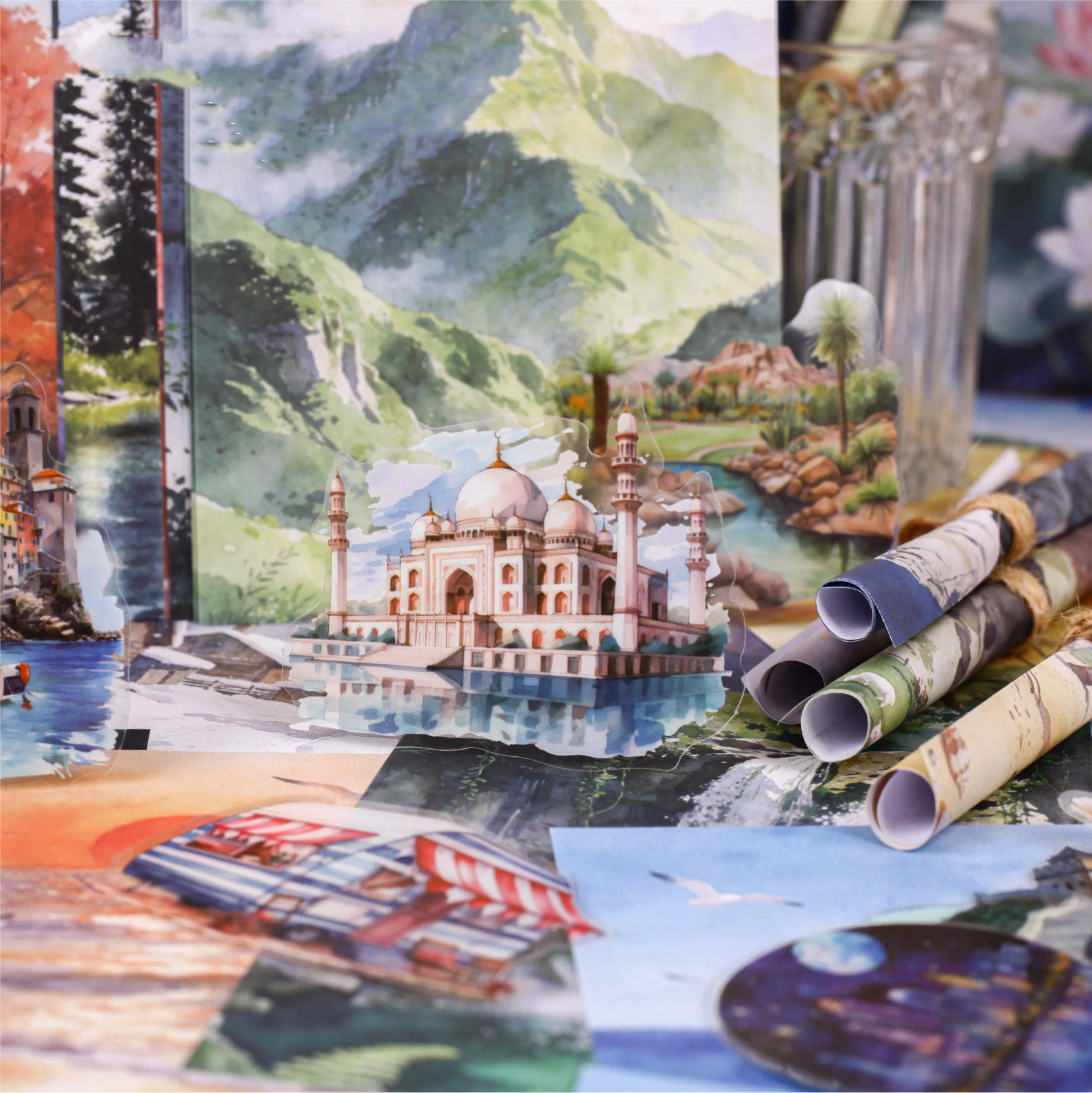 Mountain Wilderness Companion Series Vintage Travel Castle Landscape Material Creative DIY Journal Material Collage Stationery
