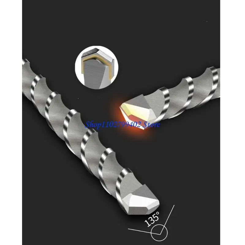 547F 8Pieces SDS Plus Electric Hammer Block Drill Masonry Wall Brick Concrete Drill Bits Set Carbide Tipped 6/8/10/12/14/16mm