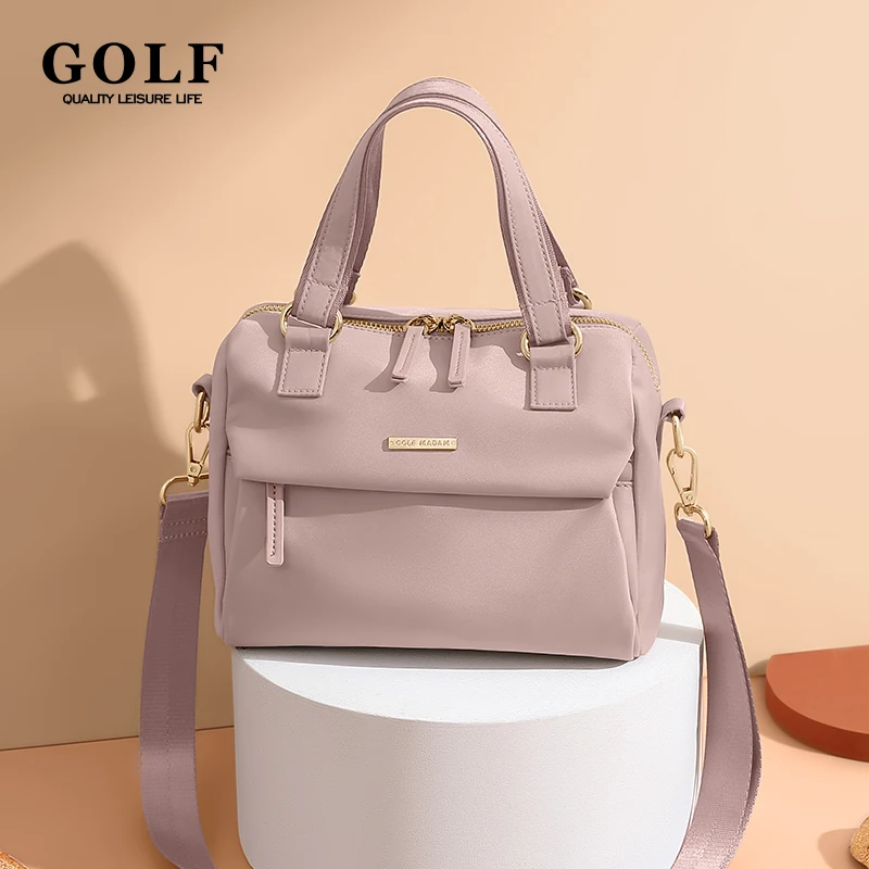 GOLF Handbags Women Brand Bags for Hand Shoulder Bag with Pocket Square Nylon Apricot Pink Hand Bag Purse Crossbody Fashion 2024