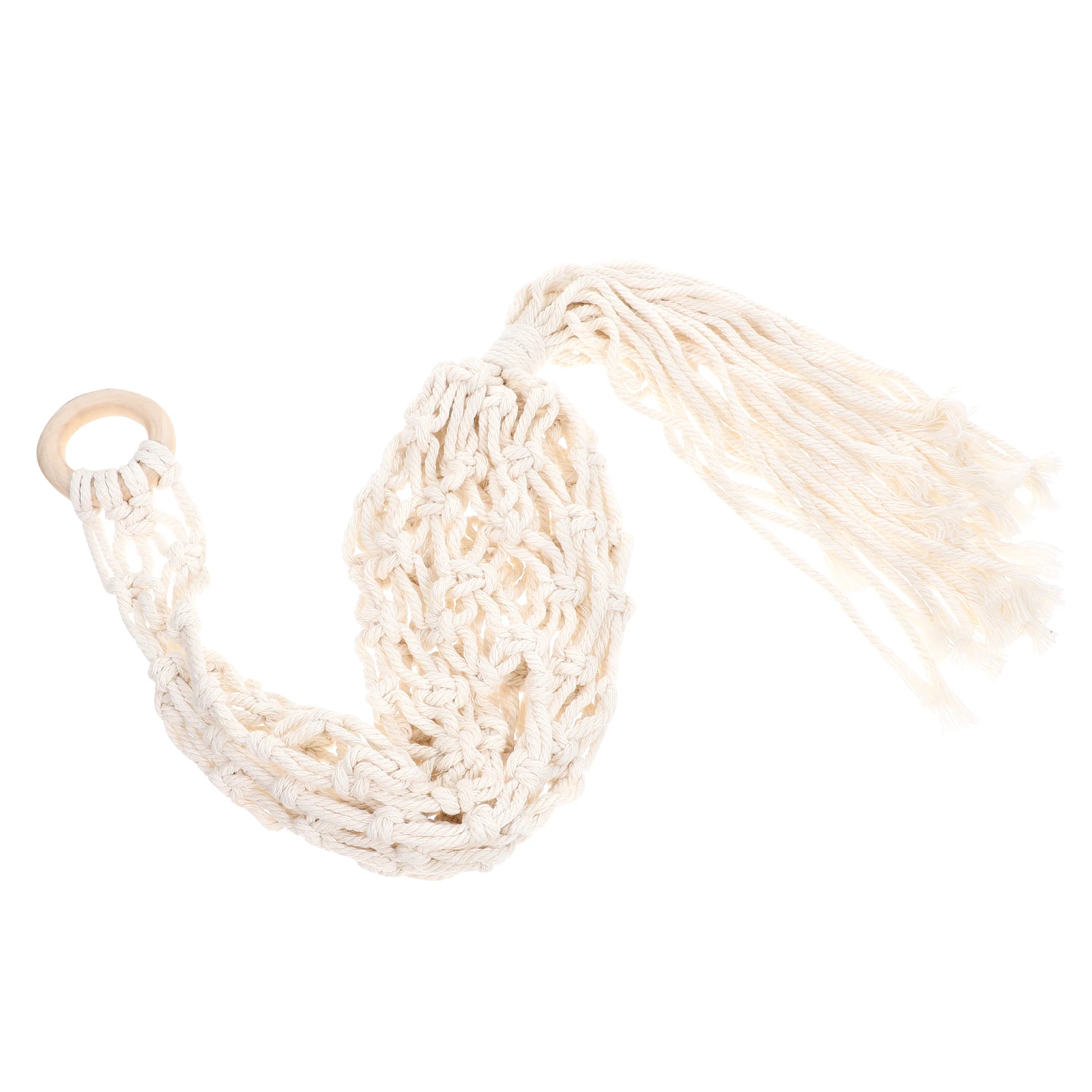 

Macrame Hanging Fruit Cotton Rope Vegetable Storage Basket Bohemia Style Kitchen Organizer Hanging Storage Basket For