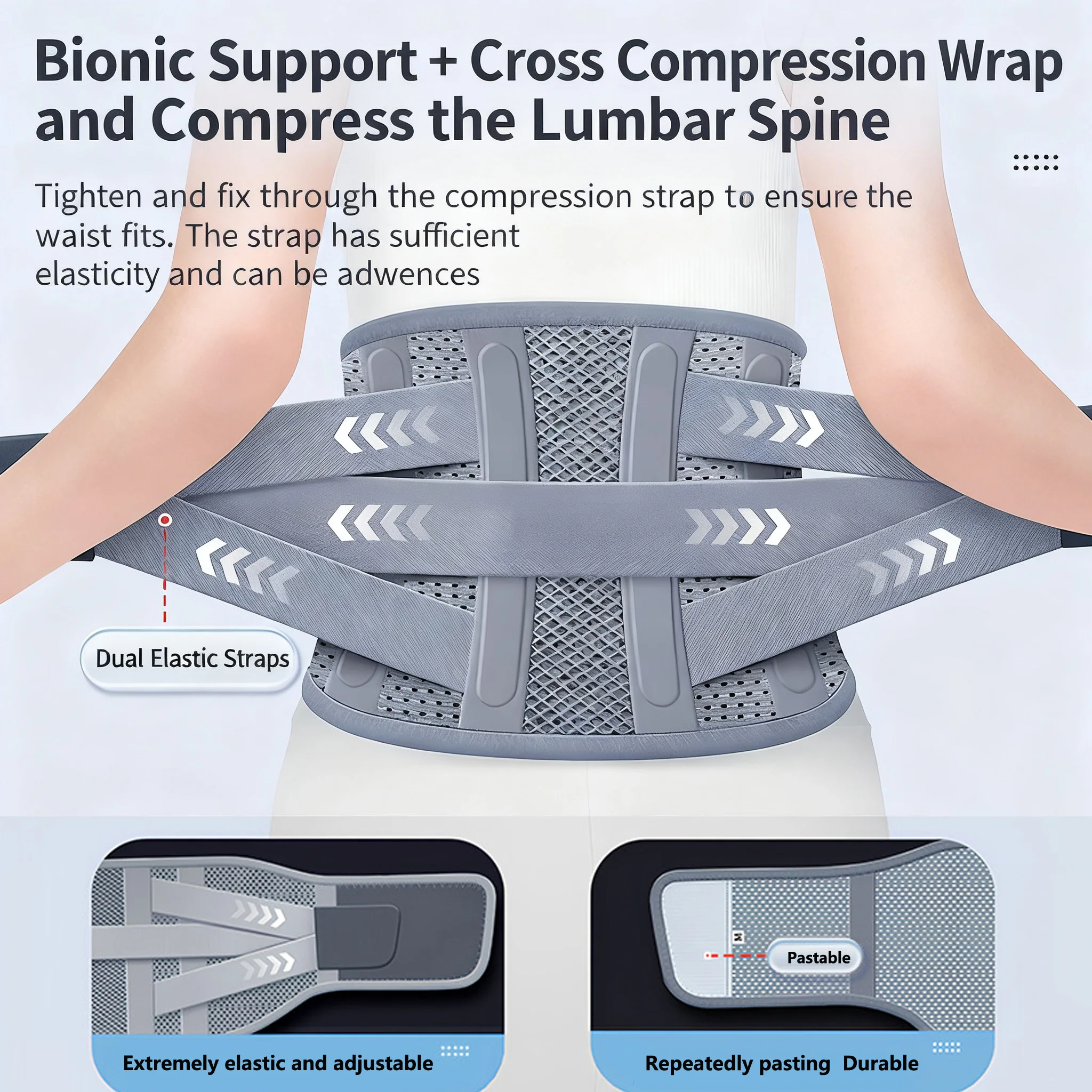 Customizable Back Brace Adjustable Waist Belt Support Brace for Lumbar Trainer Sweat Belt Comfortably Breathable