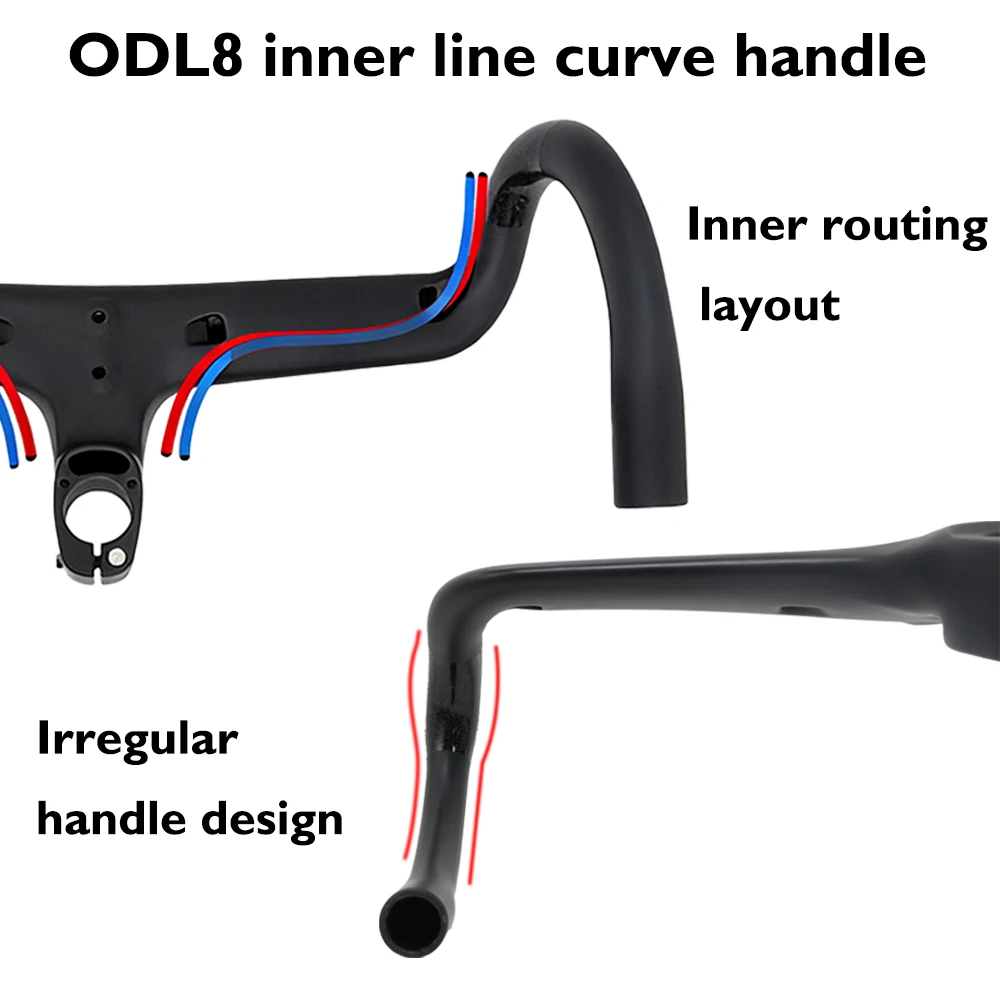 ODINZEUS T1000 carbon fiber integrated handlebar road bike handlebar internal routing 28.6mm suitable for round head frame - Image 5