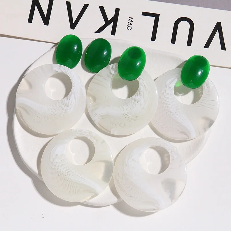 Min order 30pcs/lot 51mm geometry rounds shape resin beads diy jewelry garment hair accessory