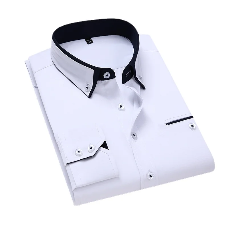 13 colori 8XL camicie a maniche lunghe da uomo in stile britannico primavera/camicie Casual da uomo Slim Fit Business camicie con bottoni Casual