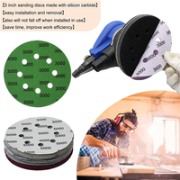 A70P 60Pcs 5-Inch Sanding Disc Sets, Hook&Loop 5-Inch 8-Hole Combination (800/1000/1500/2000/3000/5000) Sandpaper