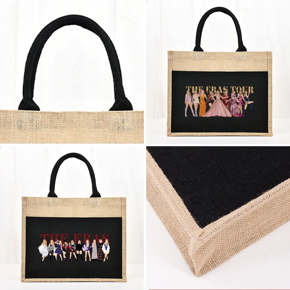 

Jute Tote Bag Handbag Eras Series Imitation Sacks Linen Bags Reusable Women Shopping Pouch Designer Laminated Bags