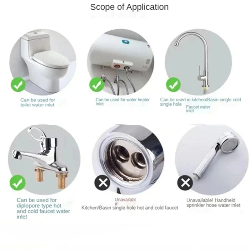 

Гибкий шланг из нержавеющей стали 304, 1/2 дюйма, высокого давления, прочный, простой в установке, для подключения горячей и холодной воды к водонагревателю/крану