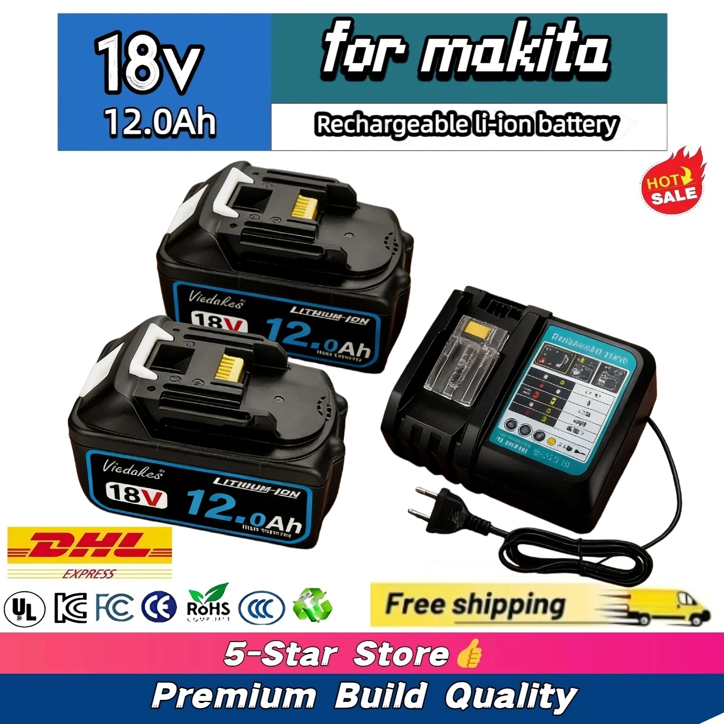 

Оригинальный аккумулятор Makita, аккумулятор 18 В, 12 Ач, электроинструмент BL1830 BL1840、BL1850、BL1860