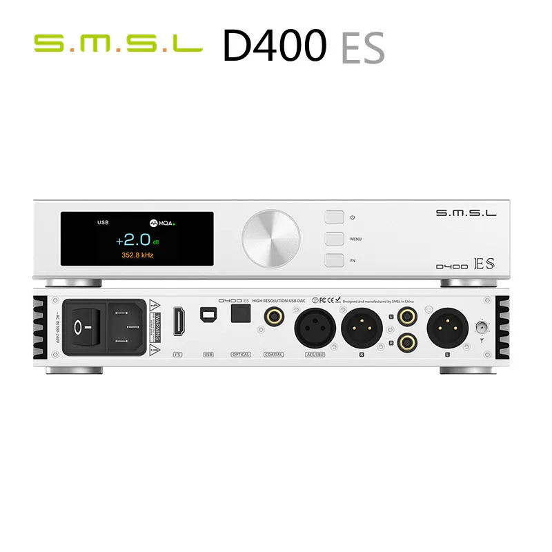 SMSL D400ES Decoder MQA & MQA-CD DAC DSD512 ES9039MSPRO Chip XMOS XU316 PCM 32bit/768kHz JAS HI-Res DAC