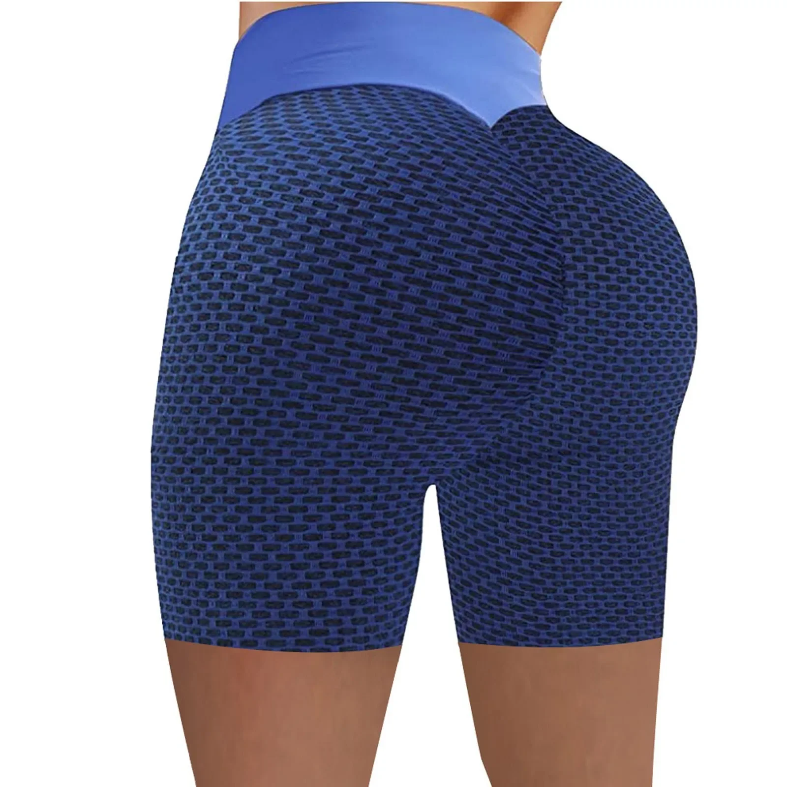 New Women Elastic Bubble Pants Female Workout Yoga Fitness Leggings Seamless Honeycomb Jacquard Hip Lifting