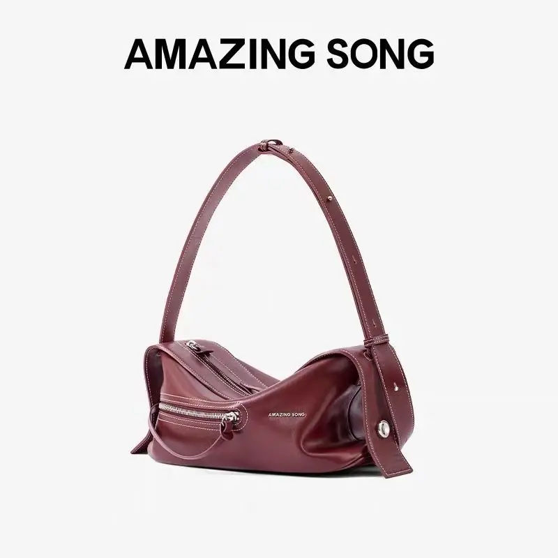Amazing Songแฟชั่น2025ฤดูใบไม้ผลิ/ฤดูร้อนใหม่ไวน์หวานกระเป๋ากล้องไหล่เดี่ยวCrossbodyหมอนกระเป๋าผู้หญิงสไตล์