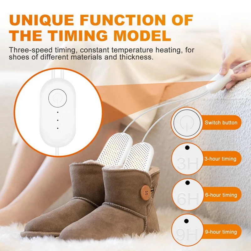 Shoe Dryer With Ultraviolet Sterilization Intelligent Timing For Shoes Socks Boots Slippers Constant Temperature Drying