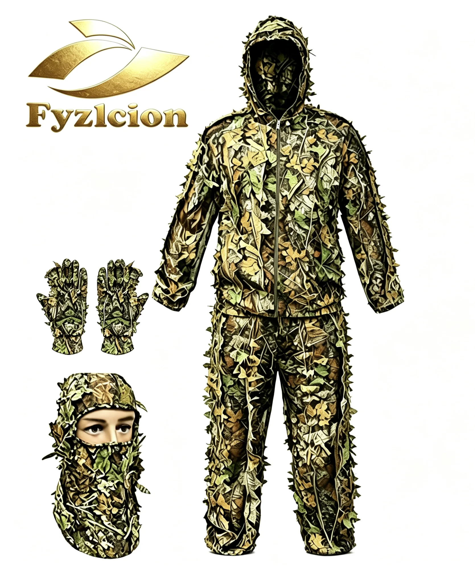 Zestaw kamuflażowy 5 w 1 Liść  – Camouflage Hunting Jacket recenzja i cena