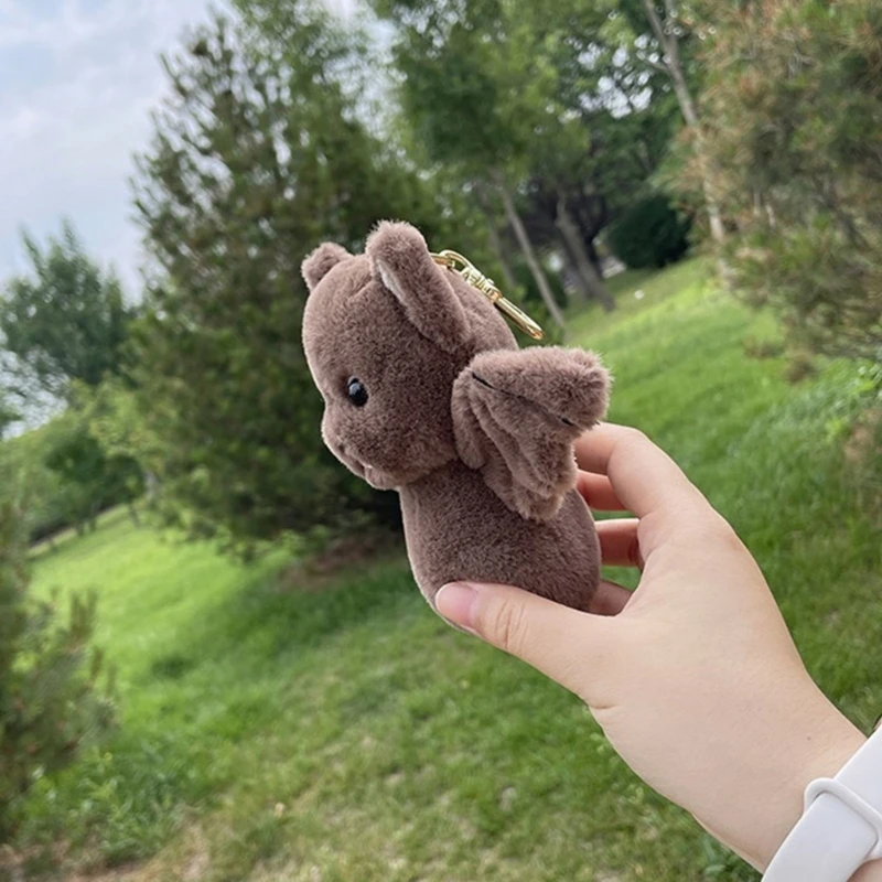 لعبة الخفافيش القطيفة سلسلة المفاتيح لينة محشوة الحيوان حقيبة سحرية على ظهره قلادة ملحق اليدوية غرفة الهالوين الديكور