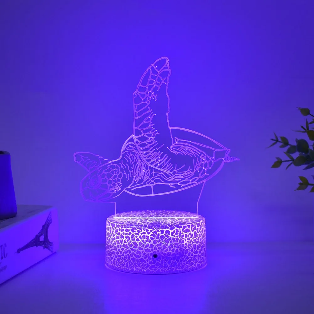 Nighdn Sea Turtle Night Light for Kids Bedroom 7 Colors Changing 3D Illusion Lamp Creative Birthday Christmas Gifts for Toddler