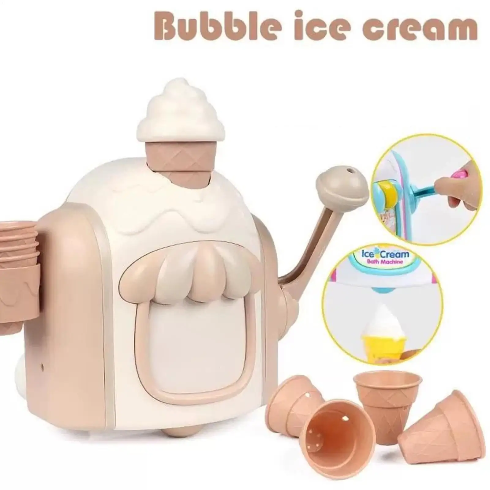

Shower Bath Toy Hand-Cranked Wall-Mounted Ice Cream Foam Maker Bath Toys For 2-5 Years Old Kids Boys Girls Children Christmas