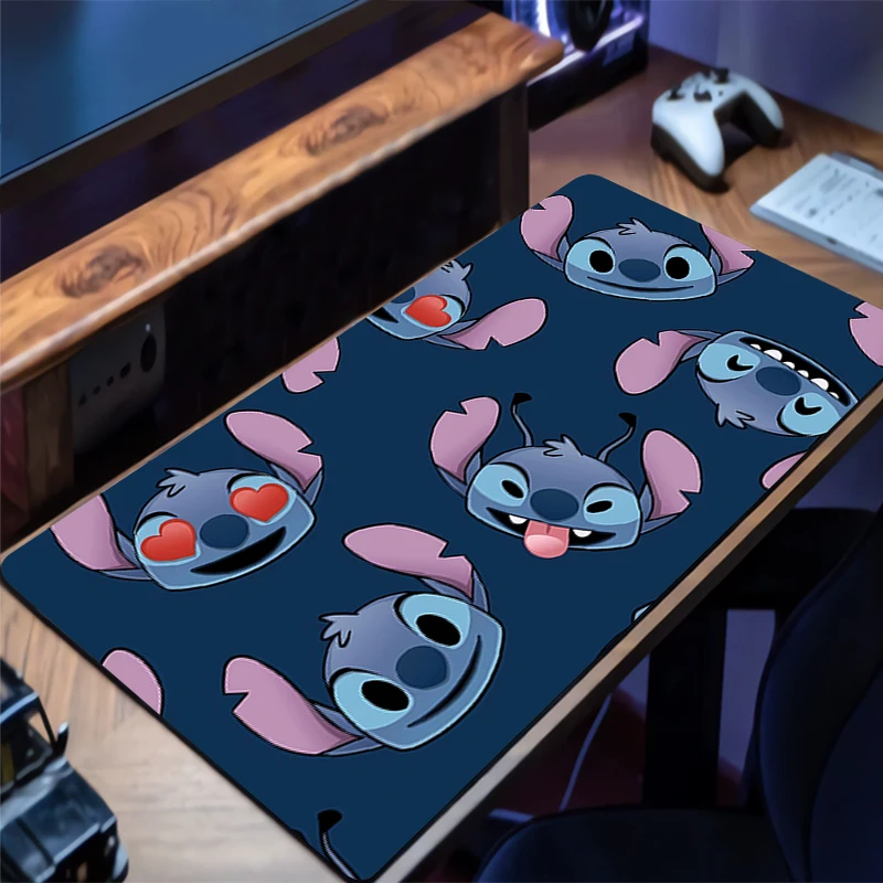 Mouse pad ponto grande borda branco anime computador gamer kawaii acessórios de jogos mousepad teclado tapete de mesa tapete de mesa