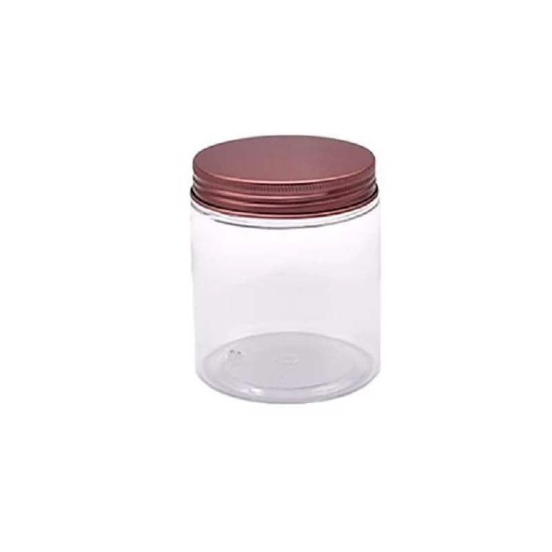 22Pcs Clear Wide Mouth Bottle 50G 80G100G 120G 150G 200G 250G Empty Plastic Cream Pot Bronze Aluminum Lid Container For Cosmetic