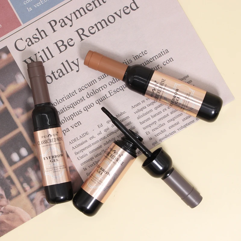 3 stuks rode wijnfles traanverf wenkbrauwcrème, langdurig zonder vlekken, waterdicht en zweetbestendig, gemakkelijk te kleuren