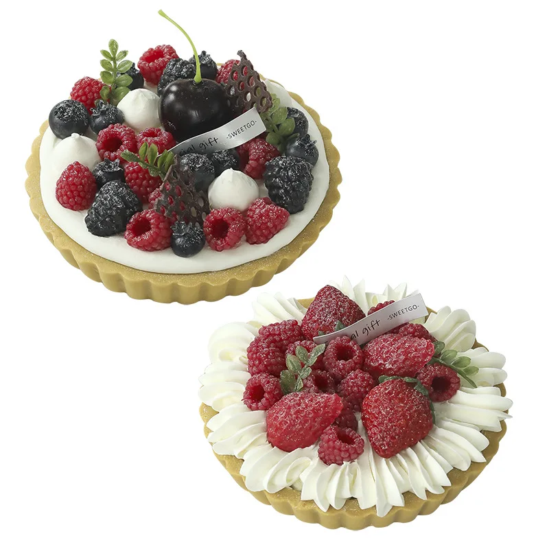 

Fake Birthday Cake Simulation Strawberry Cream Cake Model Fake Dessert Ornaments Bakery Window Display Samples Photography Props