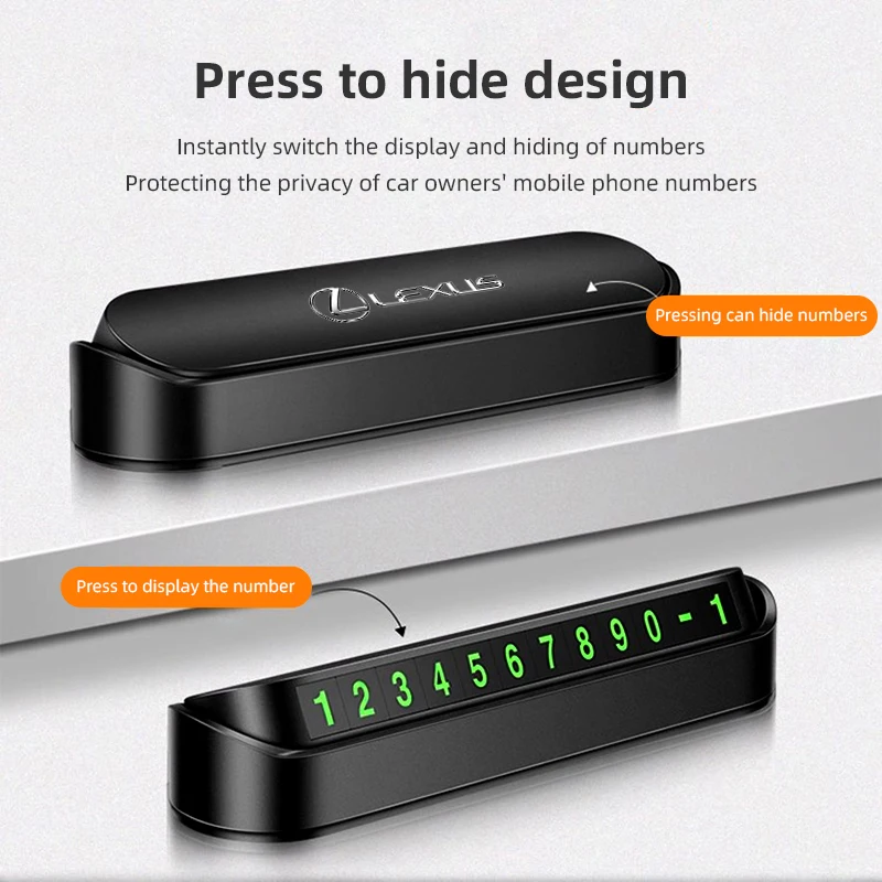 ملحقات بطاقة رقم هاتف ركن السيارة المؤقتة لكزس GS IS LS500h ES260 ES300h RX350h NX260 UX260 LM LC RZ450e TX RC #3