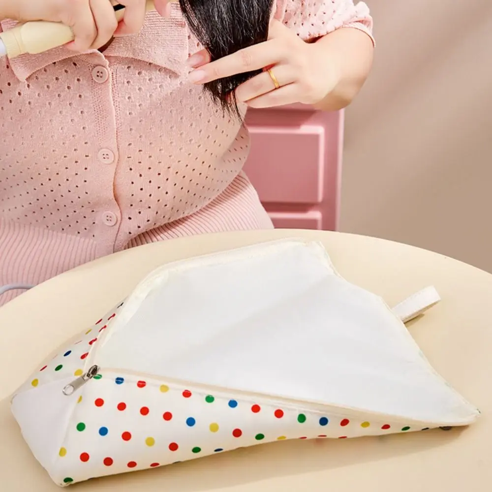 Dopamine Curling Iron Storage Bag Heat Resistant Dustproof Straightener Carrying Case Protective Zipper Closure Cosmetics Bag