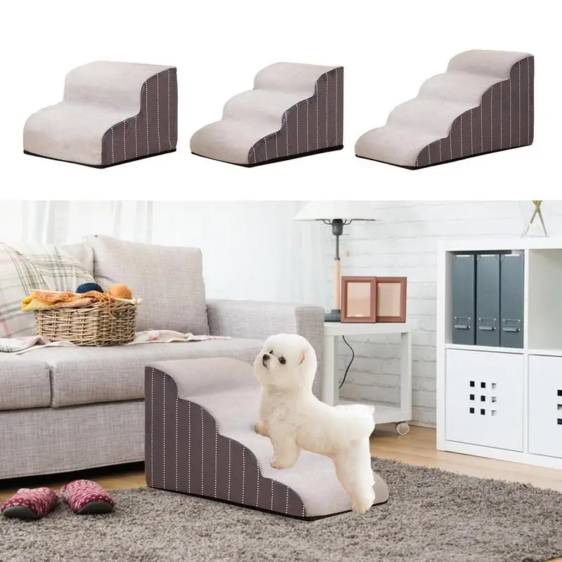 

Dog Steps Non-slip 2/3/4 Step Dog Steps Stairs Durable Dog Ramp Washable Ladder for Small Dog Cat Bed Stairs Pet Supplies