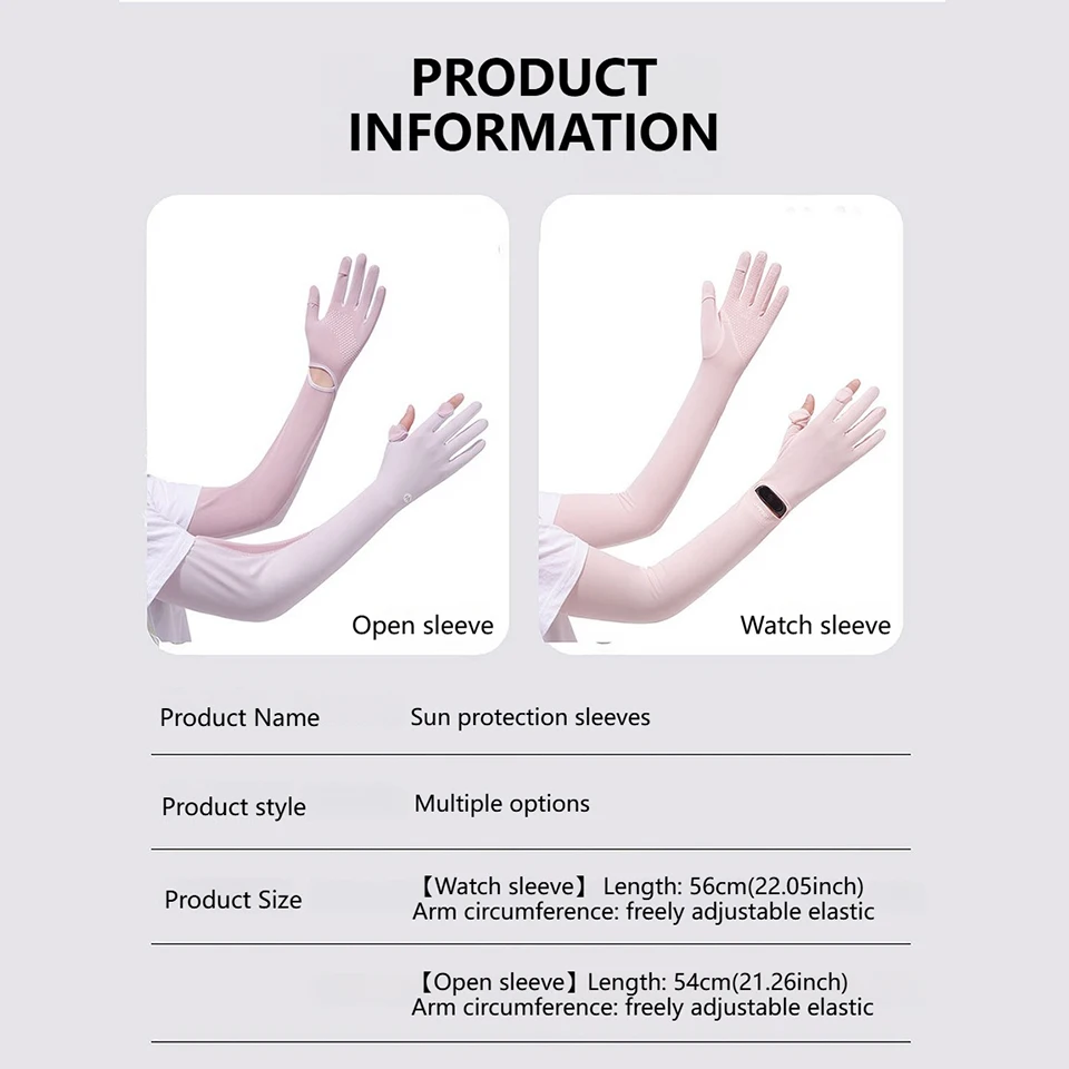 KoKossi 여름 여성용 팔 커버 통기성 긴 아이스 실크 오픈 워치 슬리브 미끄럼 방지 플립 자외선 차단 터치스크린 장갑 썸네일 6