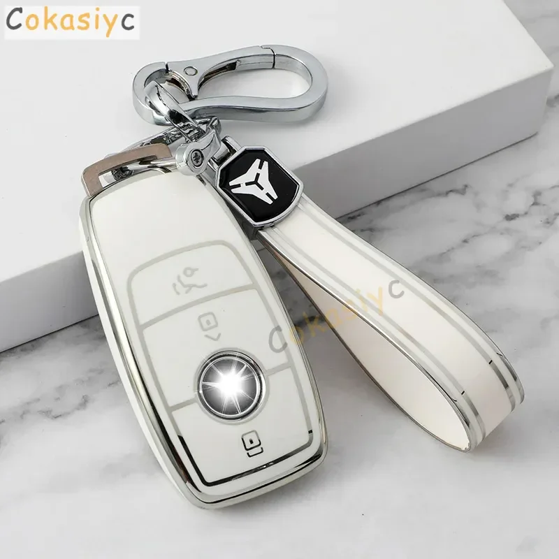 2/3/4 Bottons Silver Tpu Car Key Case Cover for Mercedes Benz A C E S G Class GLC CLE CLA GLB GLS W177 W205 W213 W222 X167 AMG